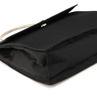Prada Black Tessuto Metal Top Handle Bag