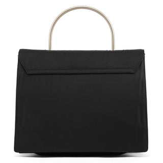 Prada Black Tessuto Metal Top Handle Bag