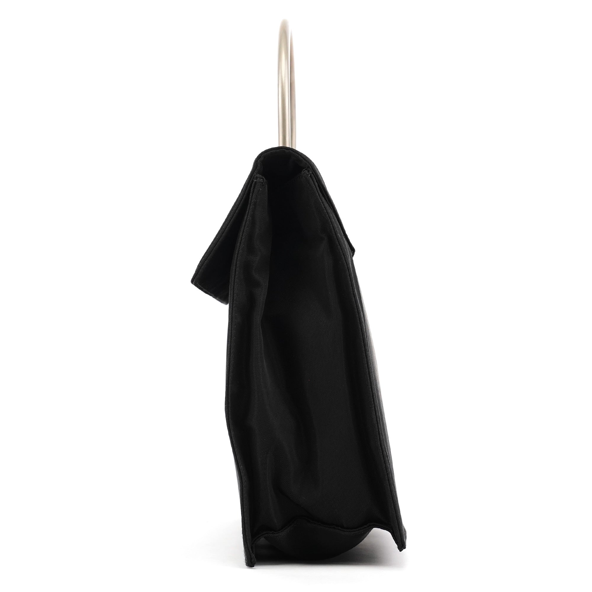 Prada Black Tessuto Metal Top Handle Bag