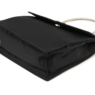 Prada Black Tessuto Metal Top Handle Bag