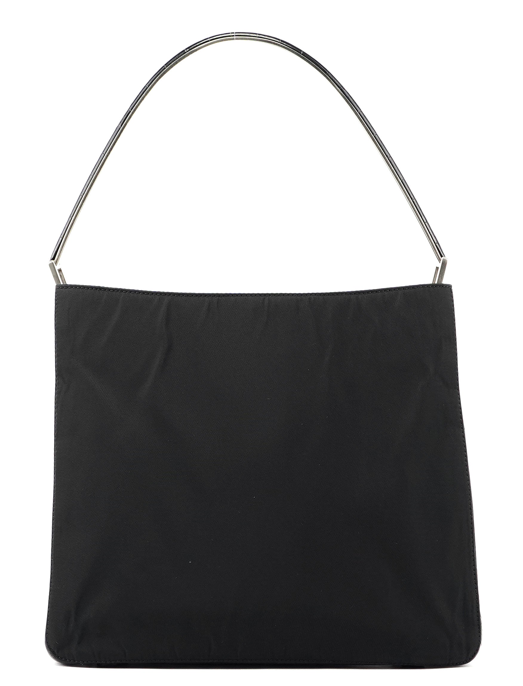 Prada B8434 Sac porté épaule Tessuto Metallo en nylon noir