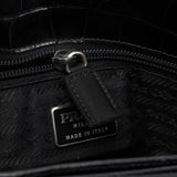 Prada B8434 Sac porté épaule Tessuto Metallo en nylon noir