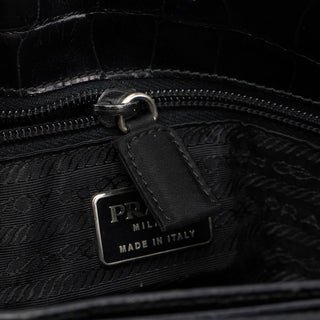 Prada Black Tessuto Metallo B8434