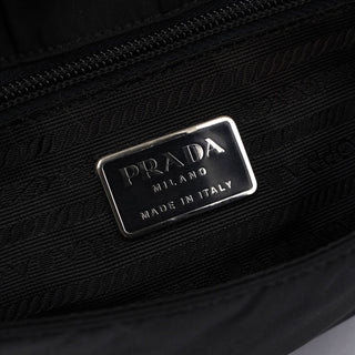 Prada Black Tessuto Metallo Hobo Bag