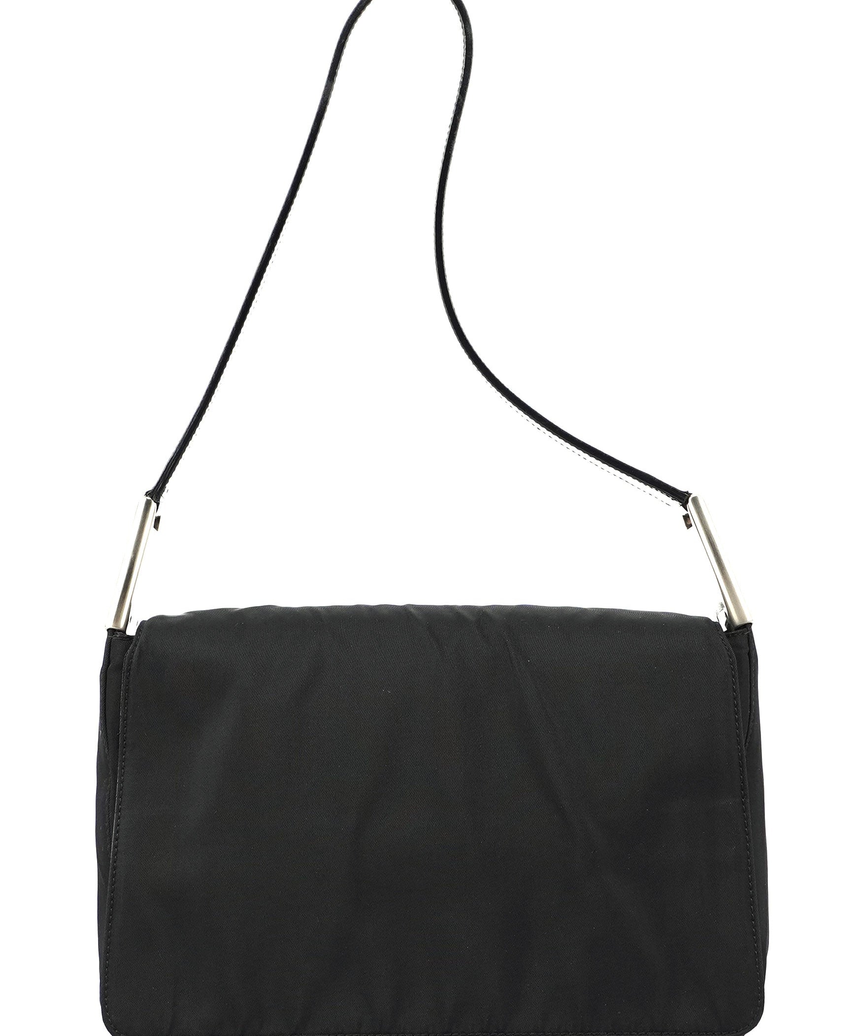 Prada Black Tessuto Metallo Hobo Bag