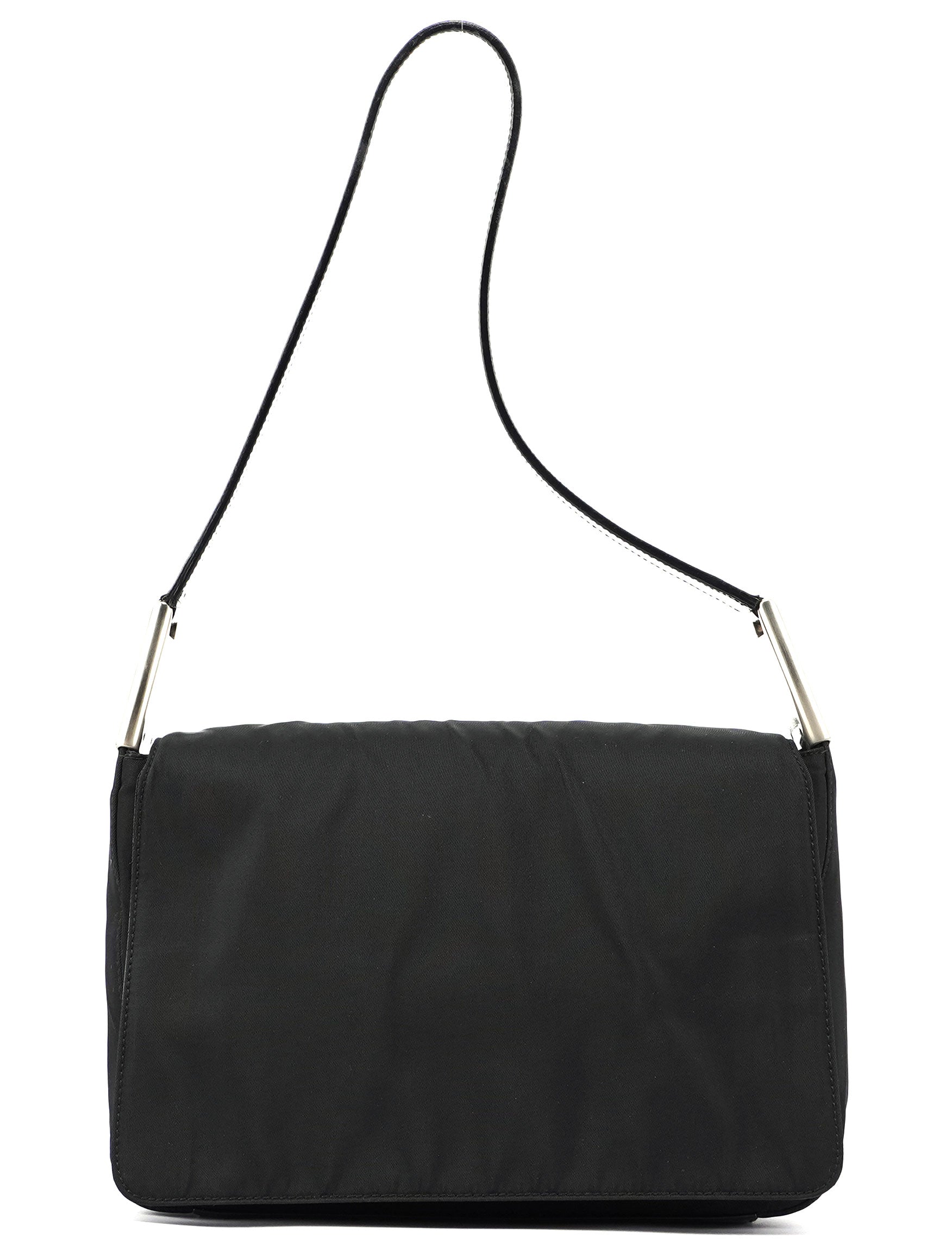 Prada Black Tessuto Metallo Hobo Bag