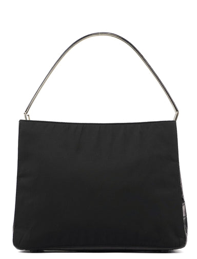 Prada Black Tessuto Metallo Shoulder Bag