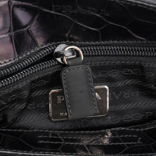 Prada Black Tessuto Metallo Shoulder Bag