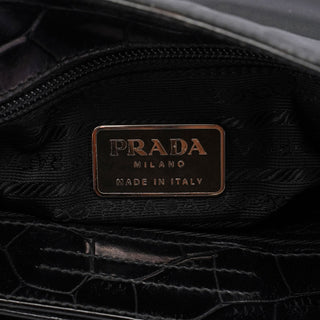 Prada Black Tessuto Metallo Shoulder Bag