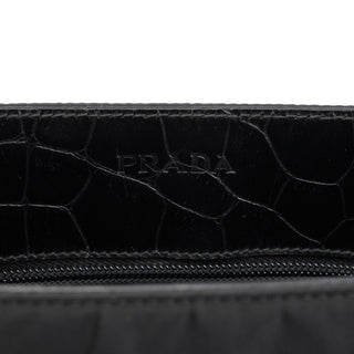 Prada Black Tessuto Metallo Shoulder Bag