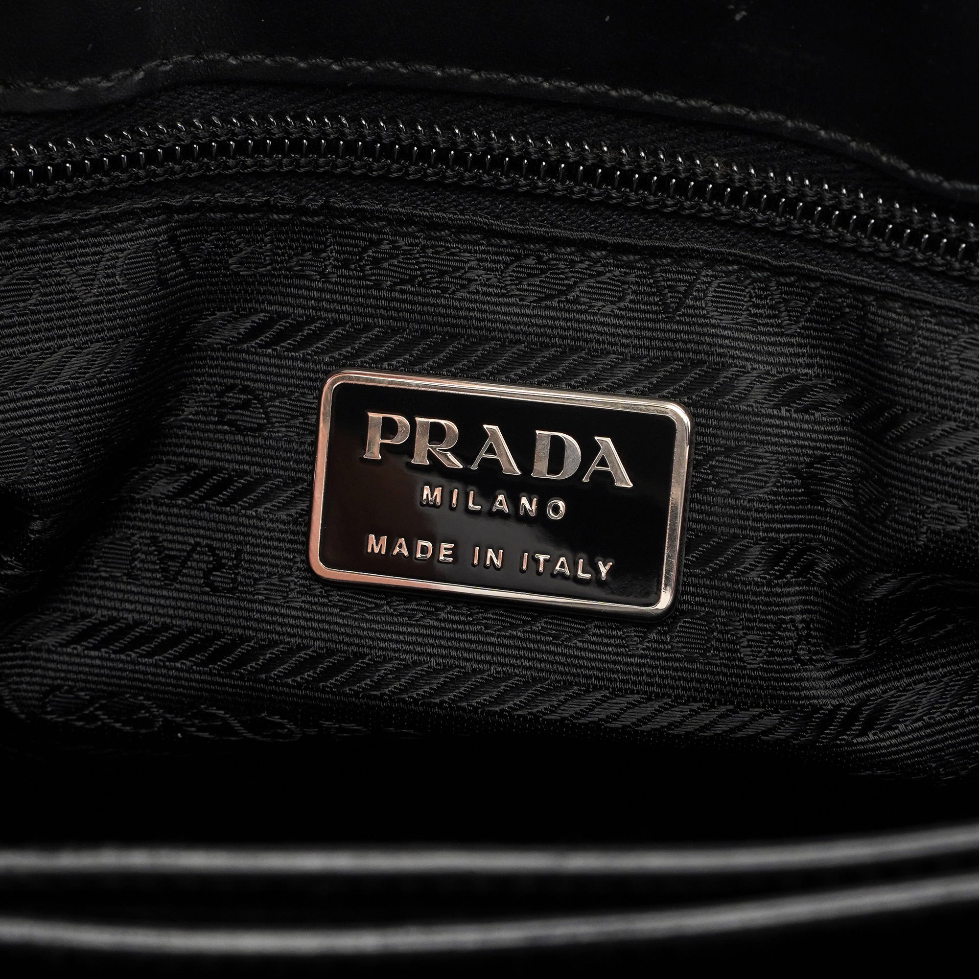 Prada Black Tessuto Metallo Shoulder Bag