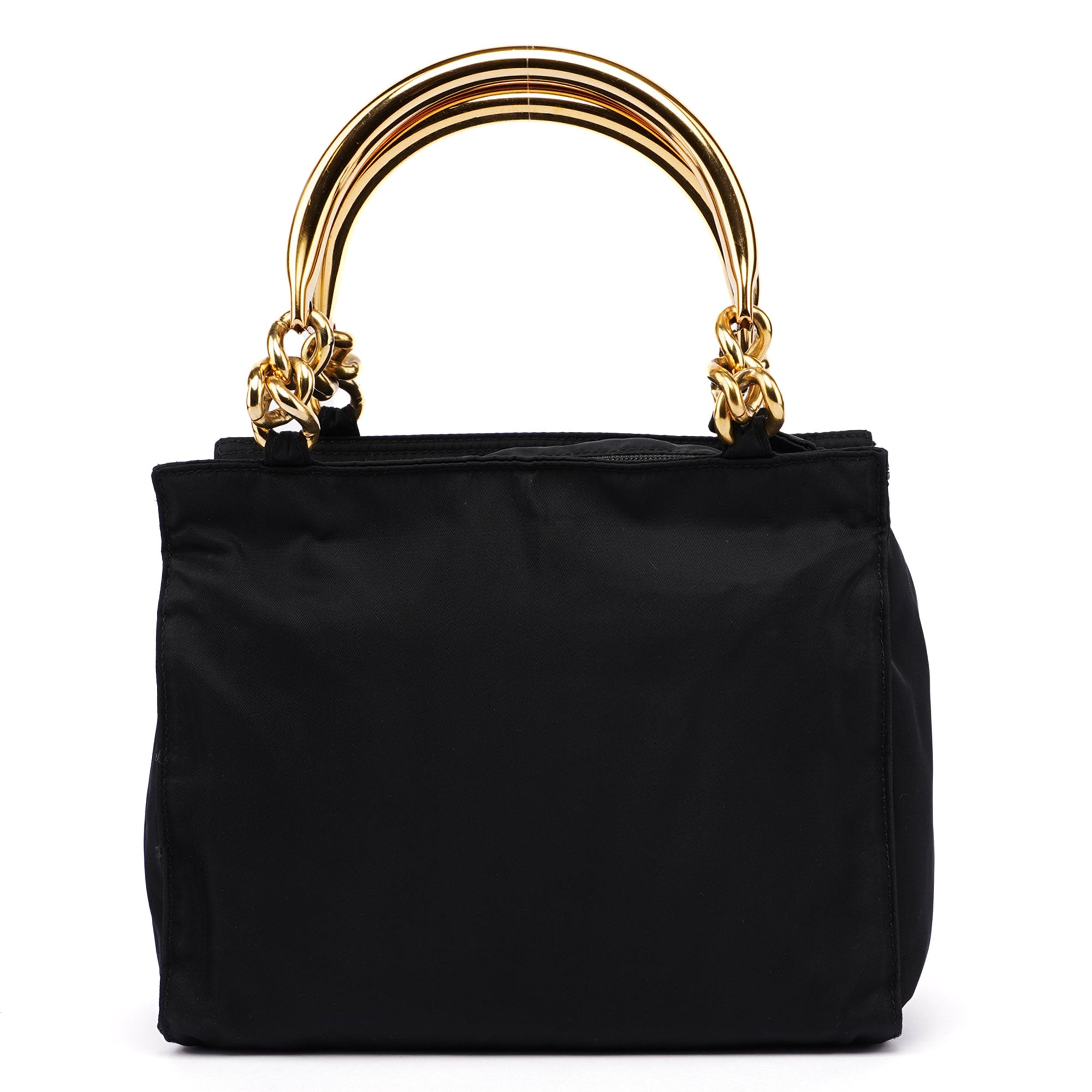 Prada Tessuto Metallo Tote Bag in Schwarz