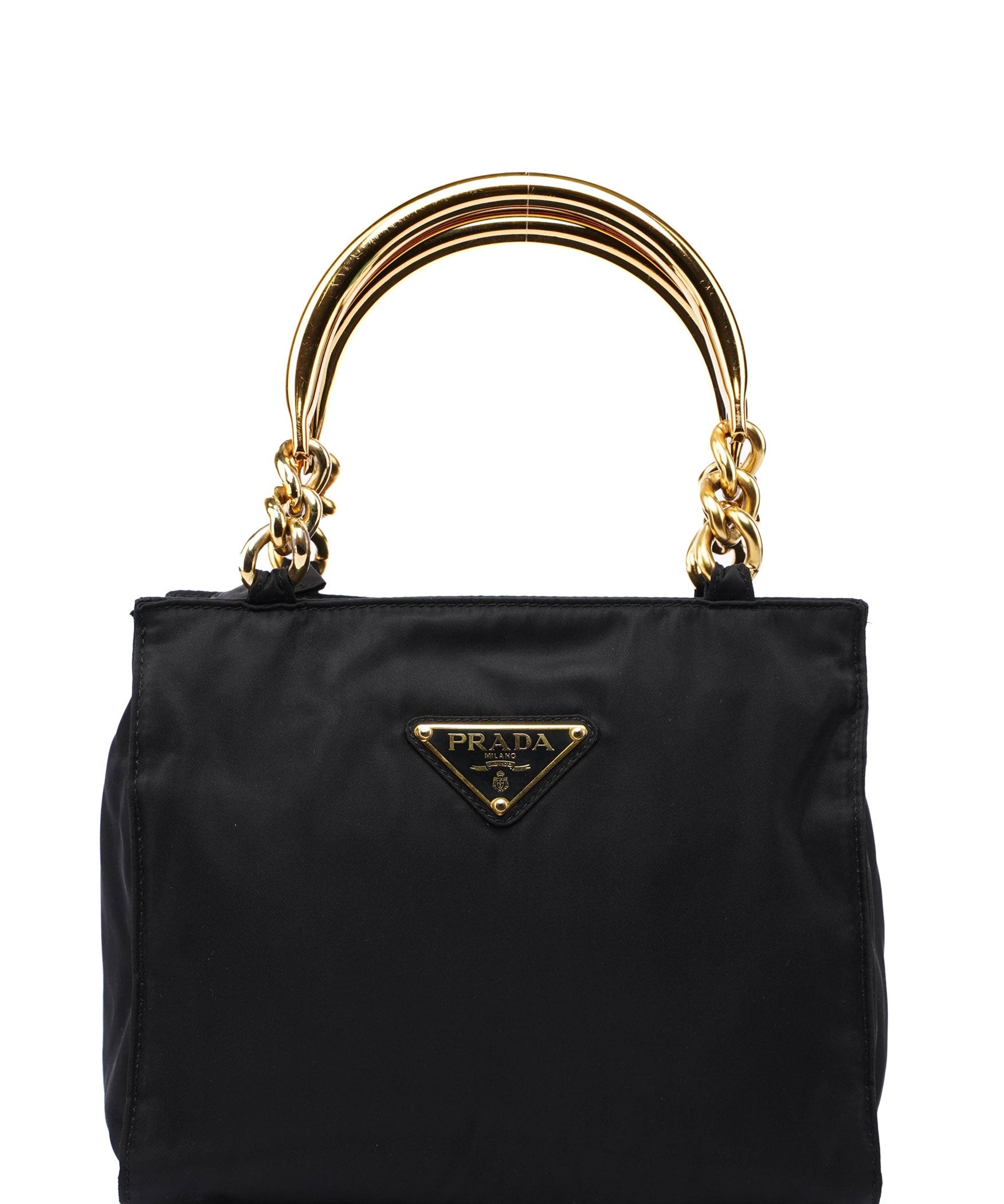 Prada Black Tessuto Metallo Tote