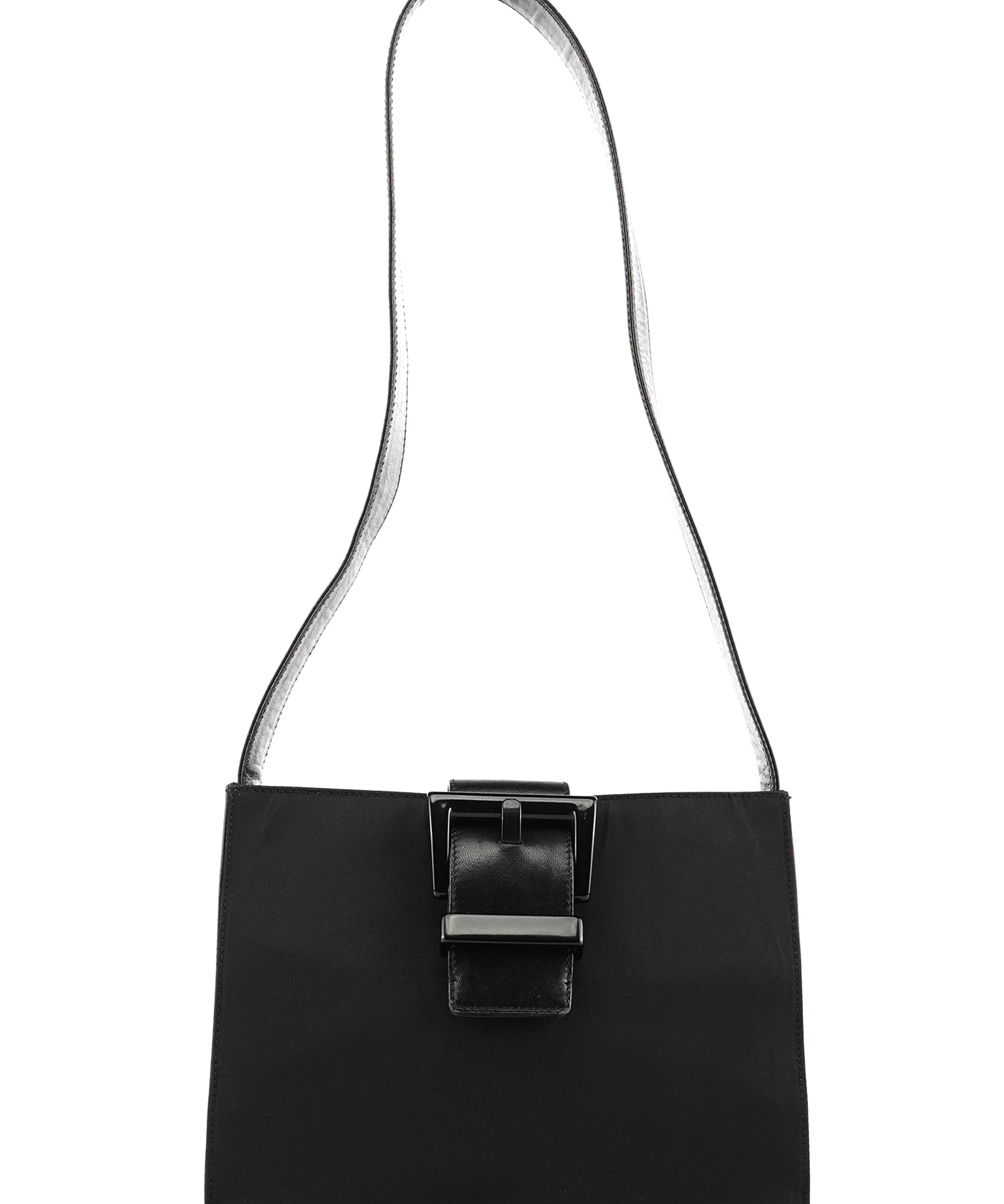 Prada Black Tessuto Nappa Buckle Shoulder Bag