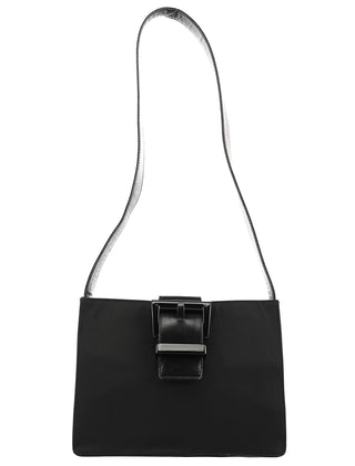 Prada Black Tessuto Nappa Buckle Shoulder Bag