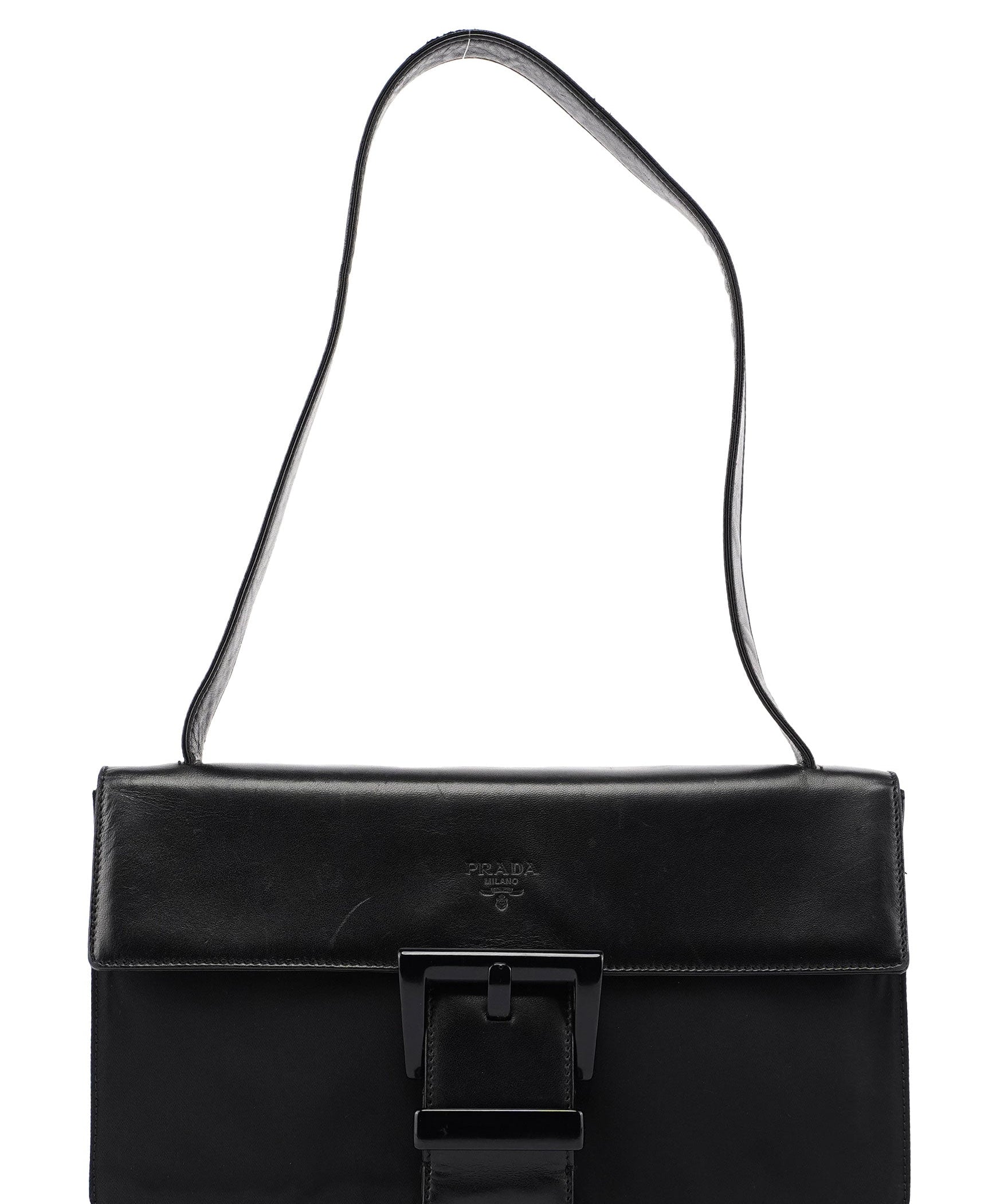 Prada Black Tessuto Nappa Buckle Shoulder Bag