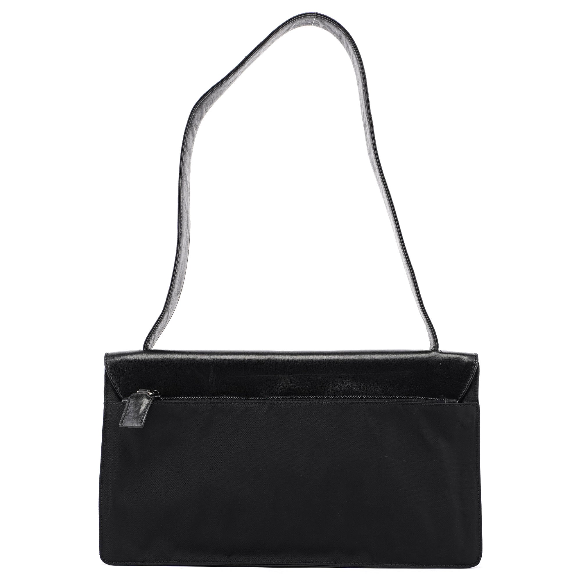 Prada Black Tessuto Nappa Buckle Shoulder Bag