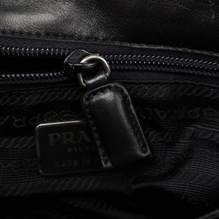 Prada Black Tessuto Nappa Buckle Shoulder Bag