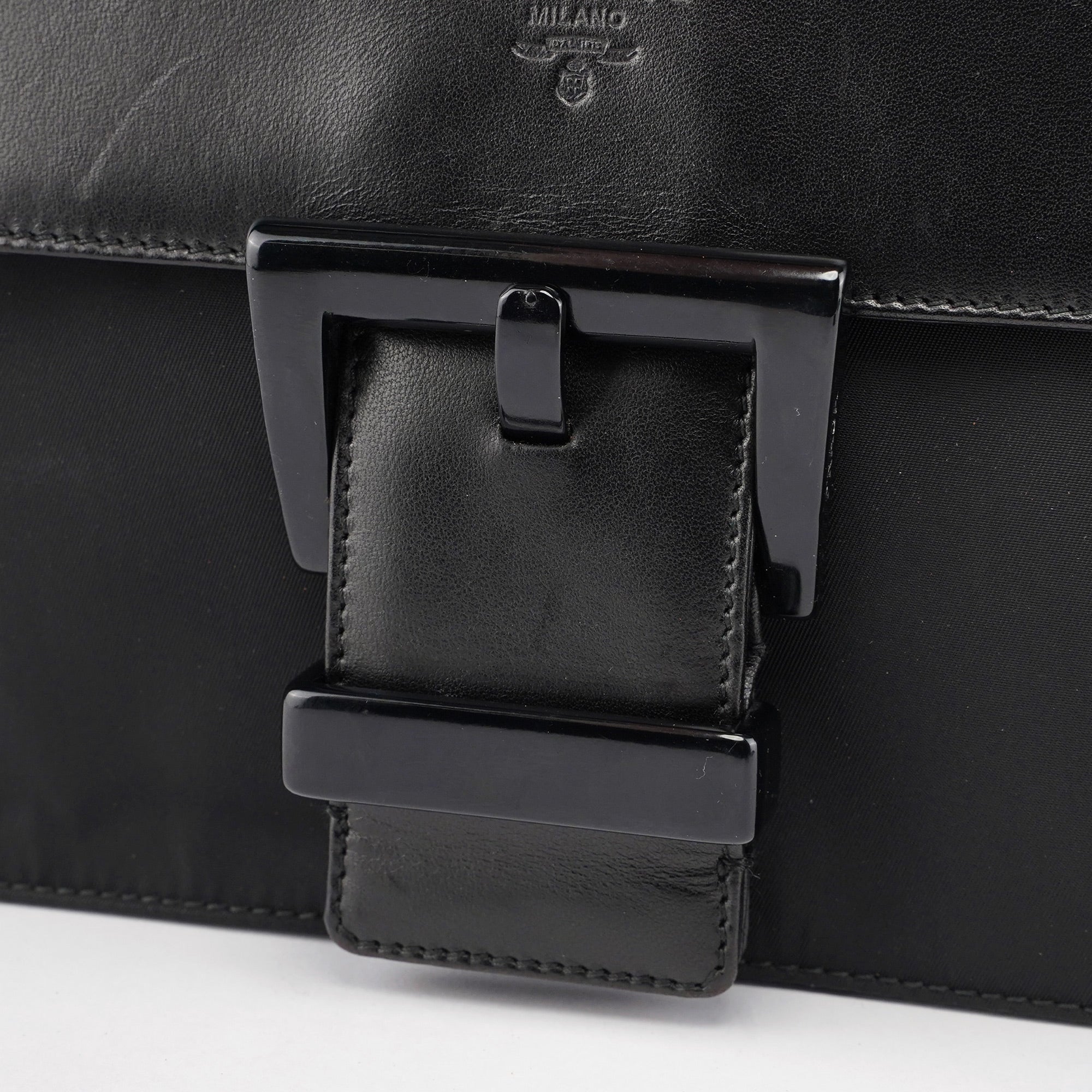 Prada Black Tessuto Nappa Buckle Shoulder Bag