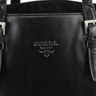 Prada Black Tessuto Nappa Leather Tote Bag