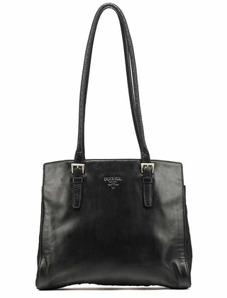 Prada Black Tessuto Nappa Leather Tote Bag