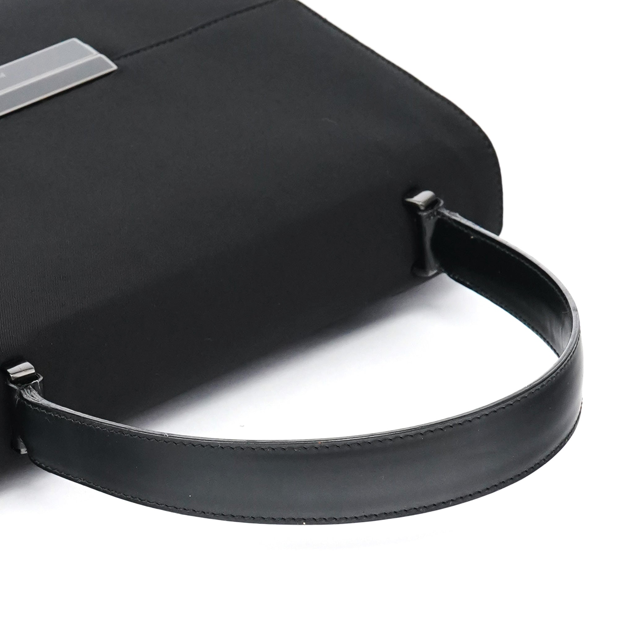 Prada Black Tessuto Nylon Buckle Top Handle Bag