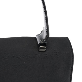 Prada Black Tessuto Nylon Buckle Top Handle Bag