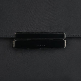 Prada Black Tessuto Nylon Buckle Top Handle Bag