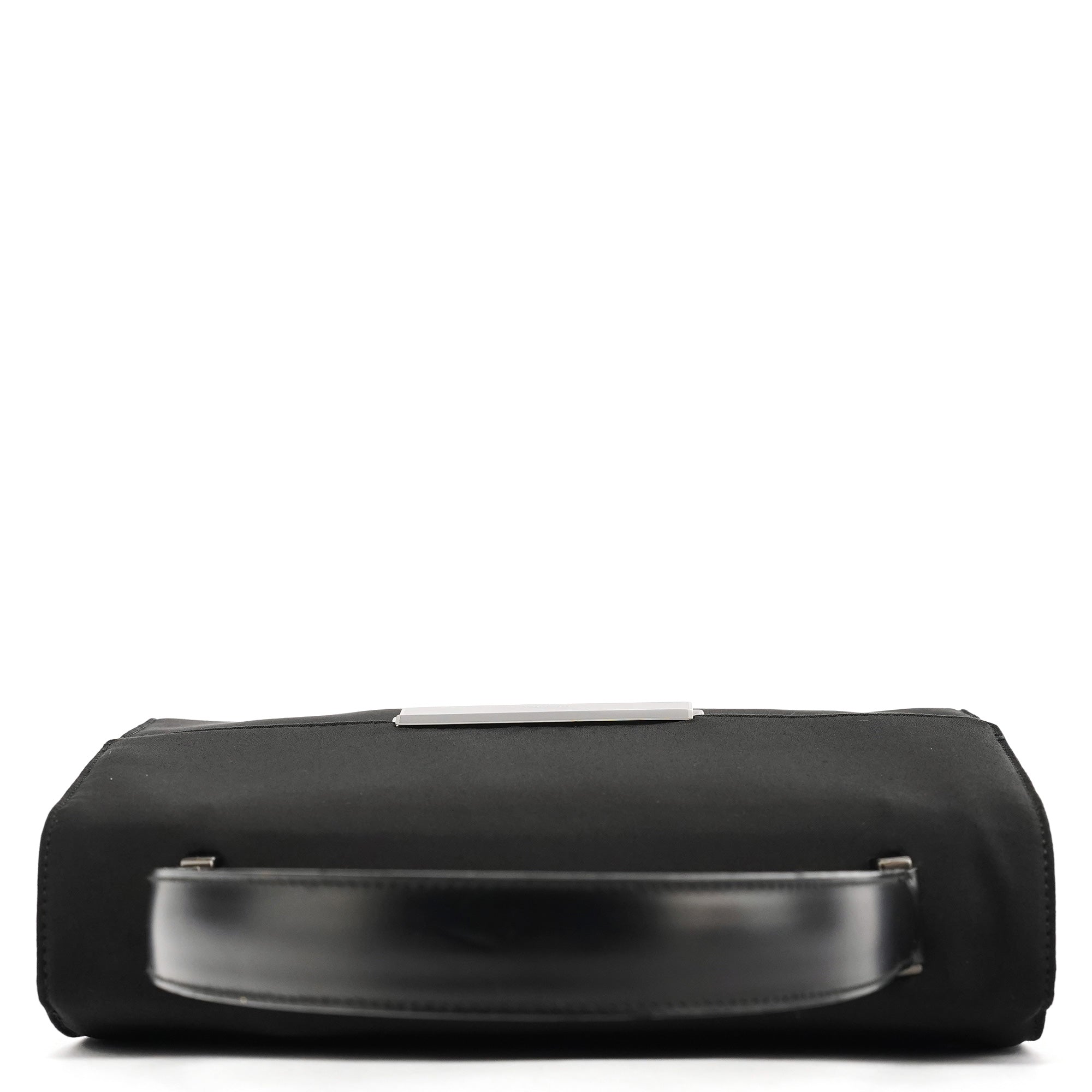 Prada Black Tessuto Nylon Buckle Top Handle Bag