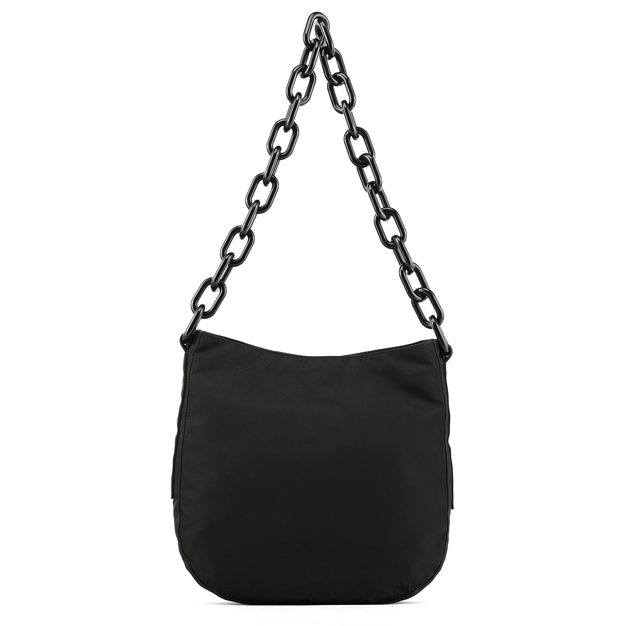 Prada Black Tessuto Nylon Chain Shoulder Bag