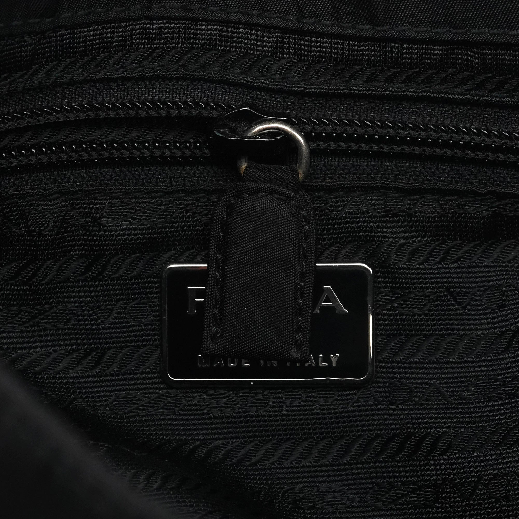 Prada Black Tessuto Nylon Chain Shoulder Bag