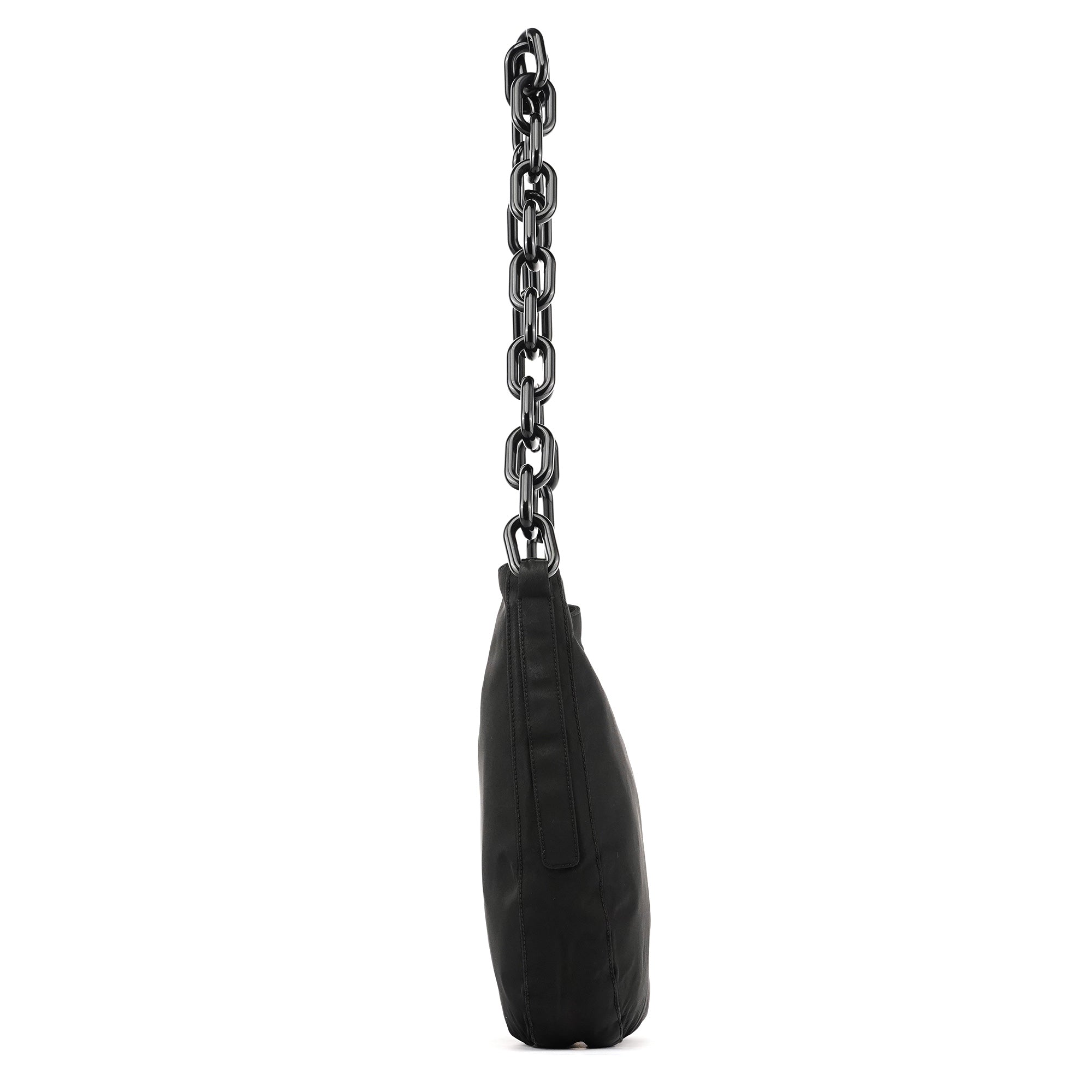 Prada Black Tessuto Nylon Chain Shoulder Bag