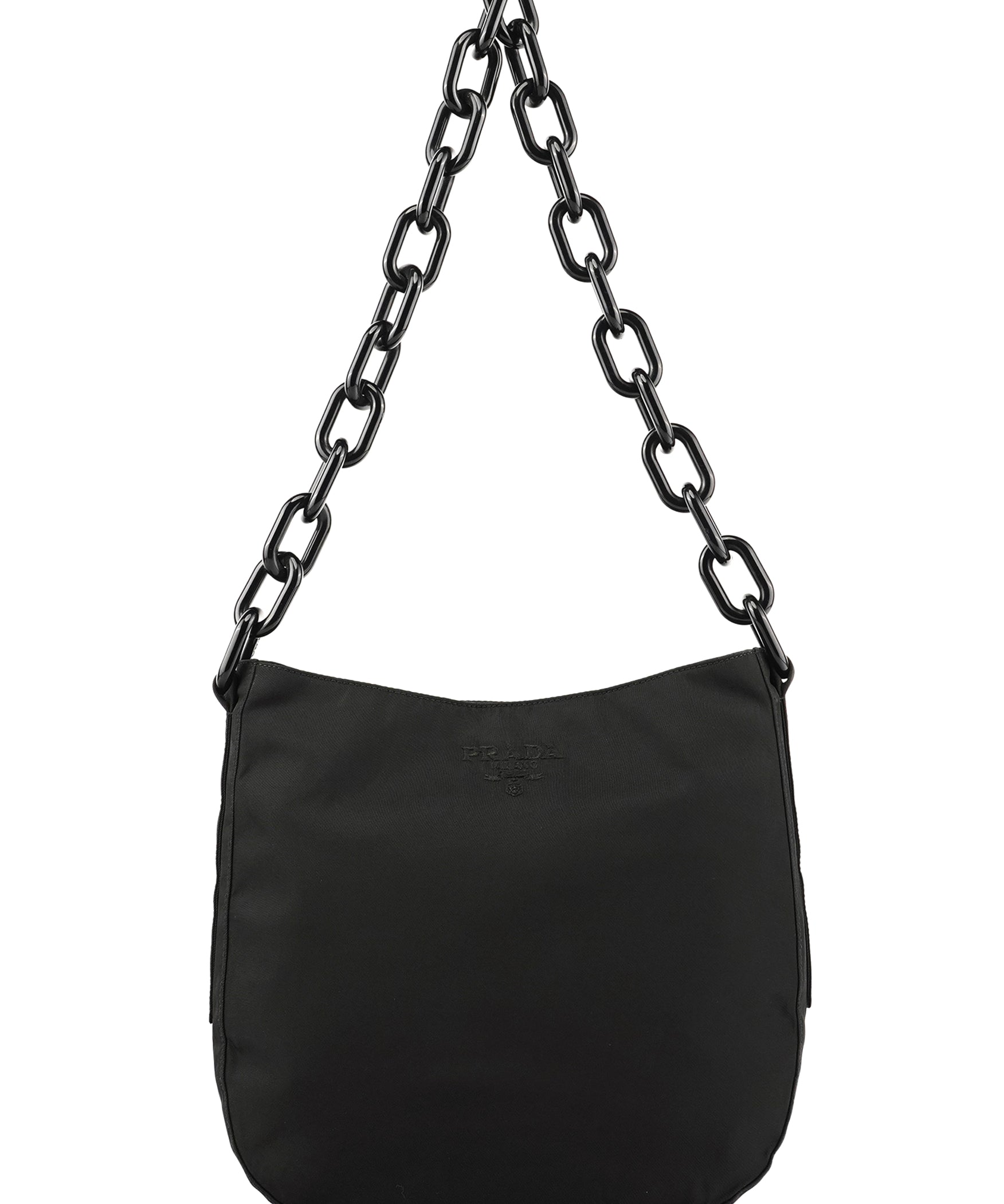 Prada Black Tessuto Nylon Chain Shoulder Bag