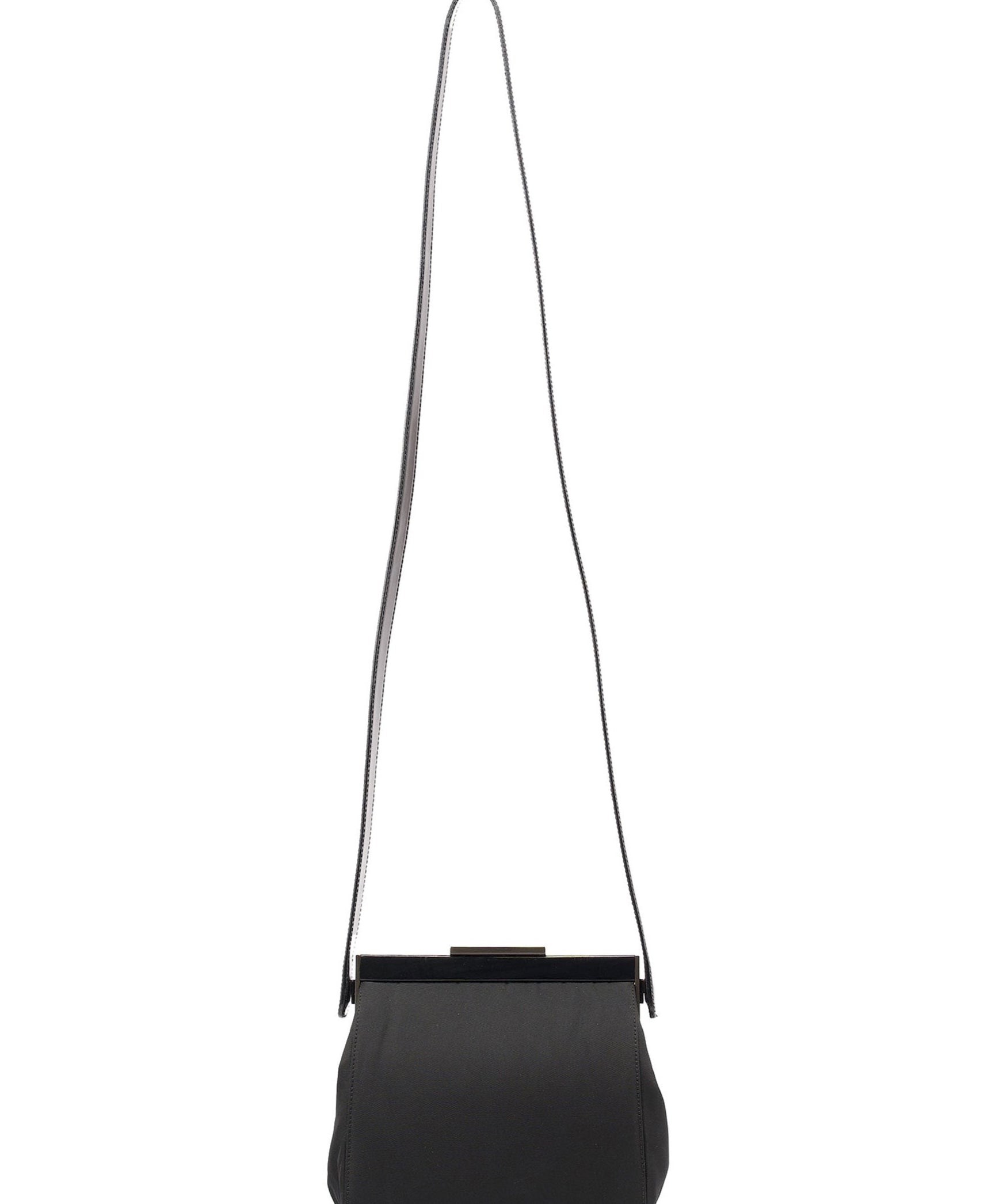 Prada Black Tessuto Nylon Clutch Shoulder Bag