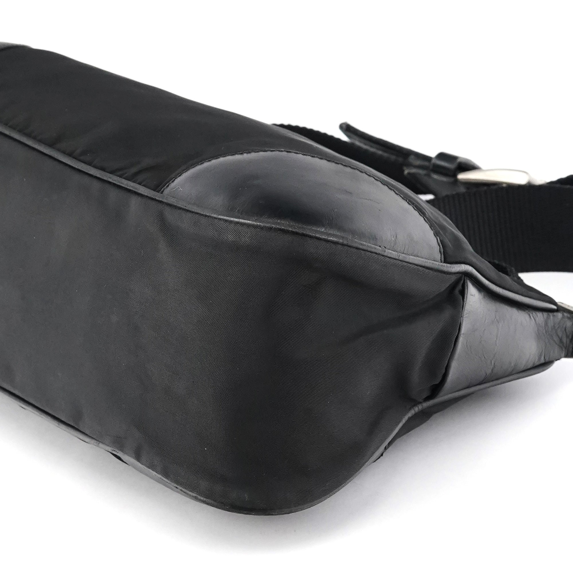Prada Black Tessuto Nylon Hobo Shoulder Bag