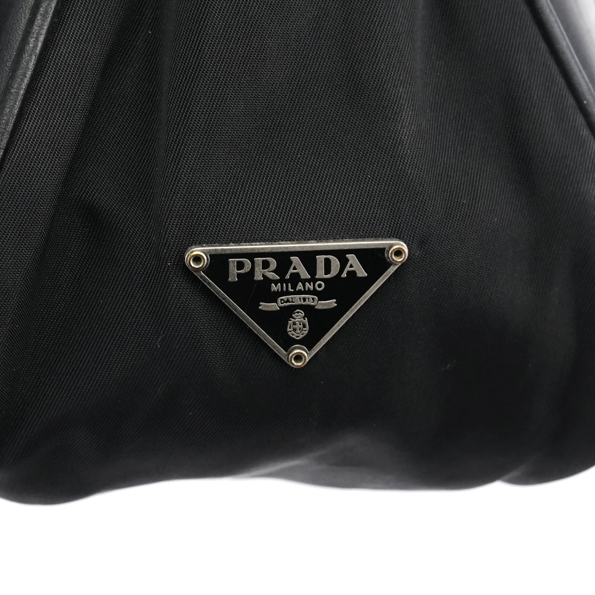 Prada Black Tessuto Nylon Hobo Shoulder Bag