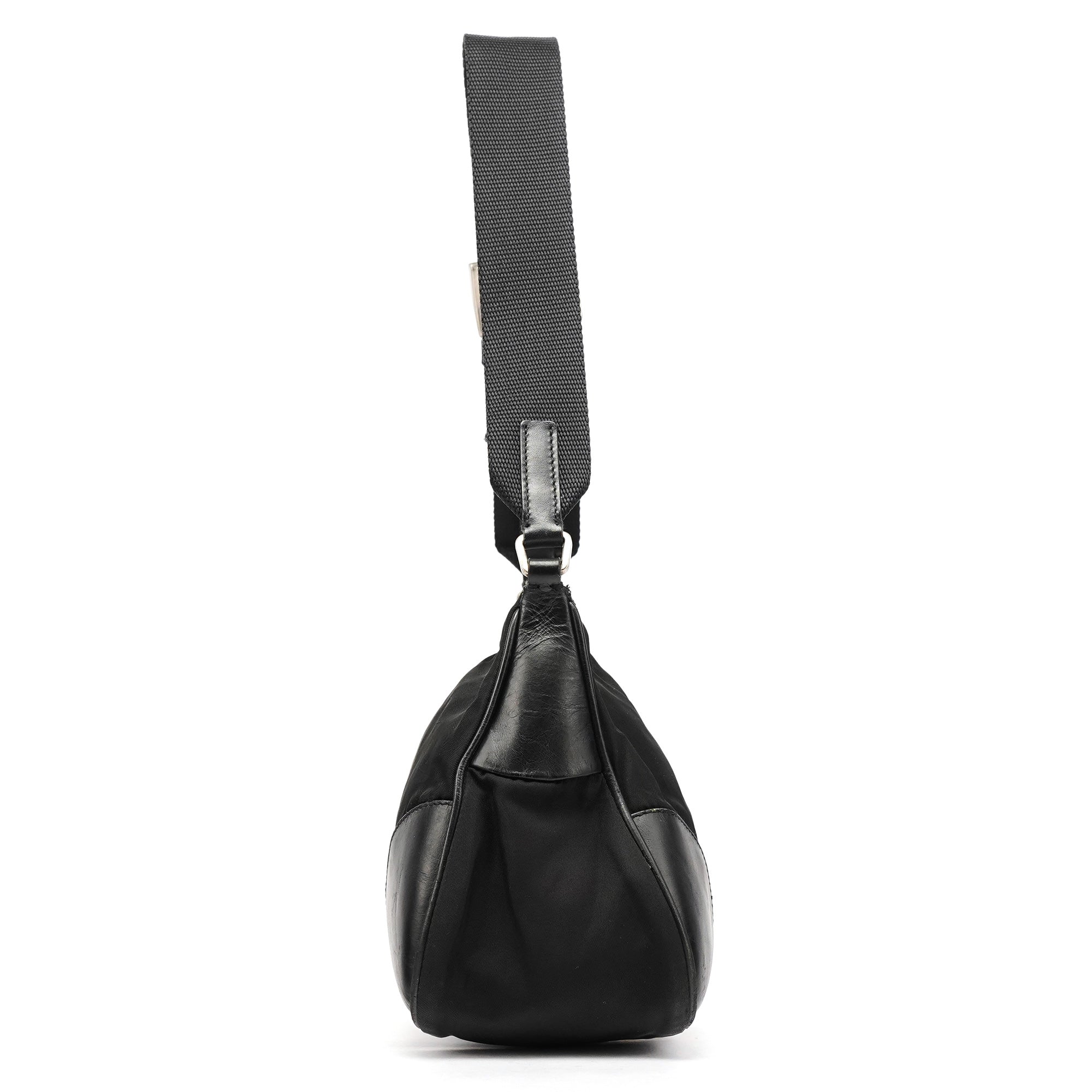 Prada Black Tessuto Nylon Hobo Shoulder Bag