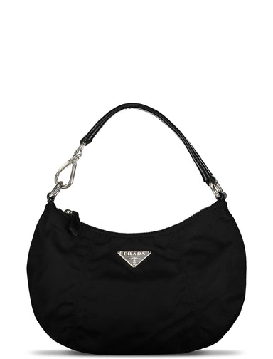 Prada Black Tessuto Nylon Mini Hobo