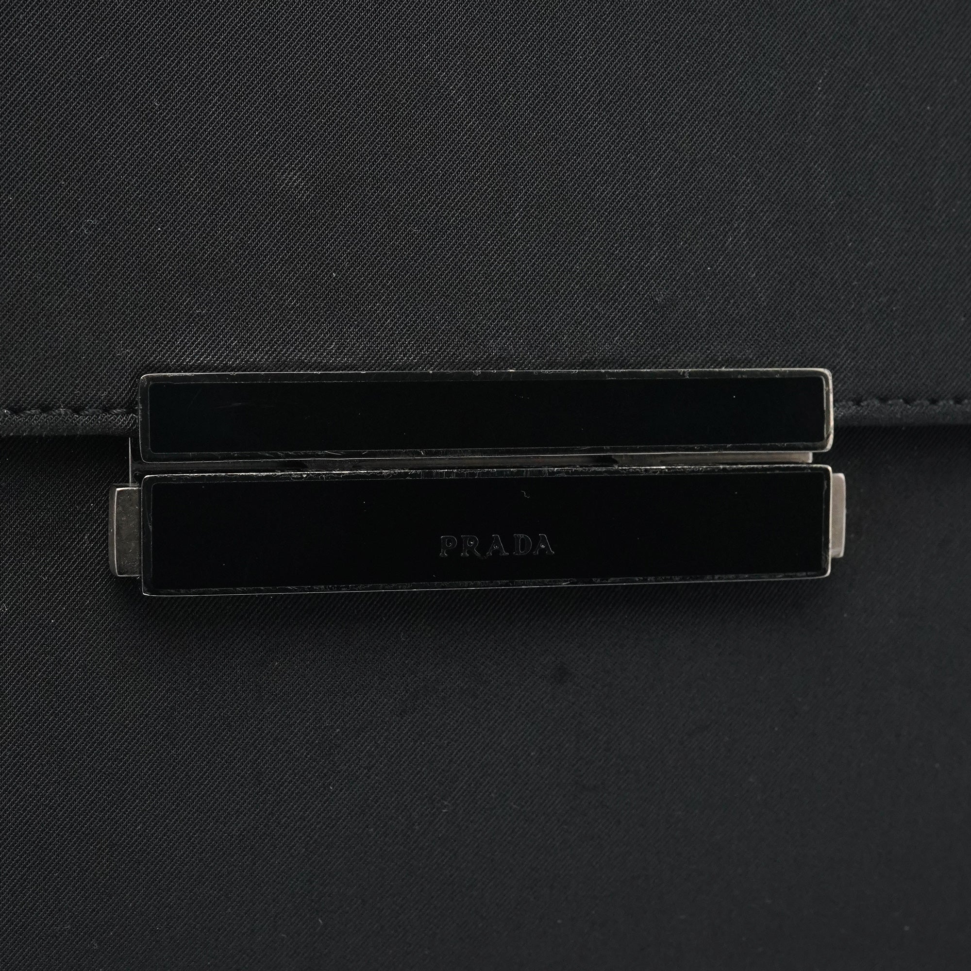 Prada Black Tessuto Nylon Top Handle Bag