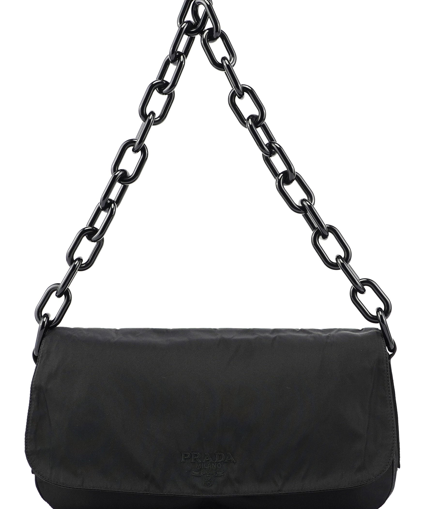 Prada Black Tessuto Plastic Shoulder Bag