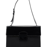 Prada Black Tessuto Spazzolato Buckle Shoulder Bag