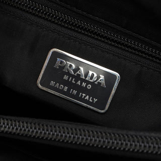 Prada Black Tessuto Spazzolato Buckle Shoulder Bag