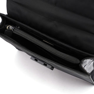 Prada Black Tessuto Spazzolato Buckle Shoulder Bag