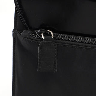 Prada Black Tessuto Spazzolato Buckle Shoulder Bag