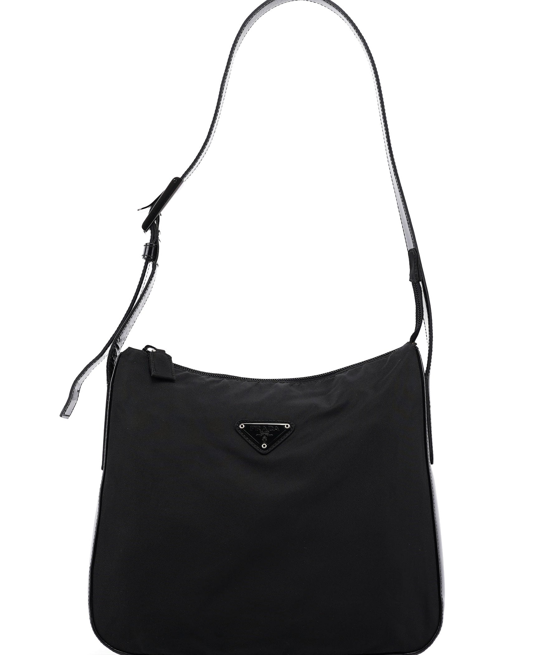 Prada Black Tessuto Spazzolato Hobo Shoulder Bag