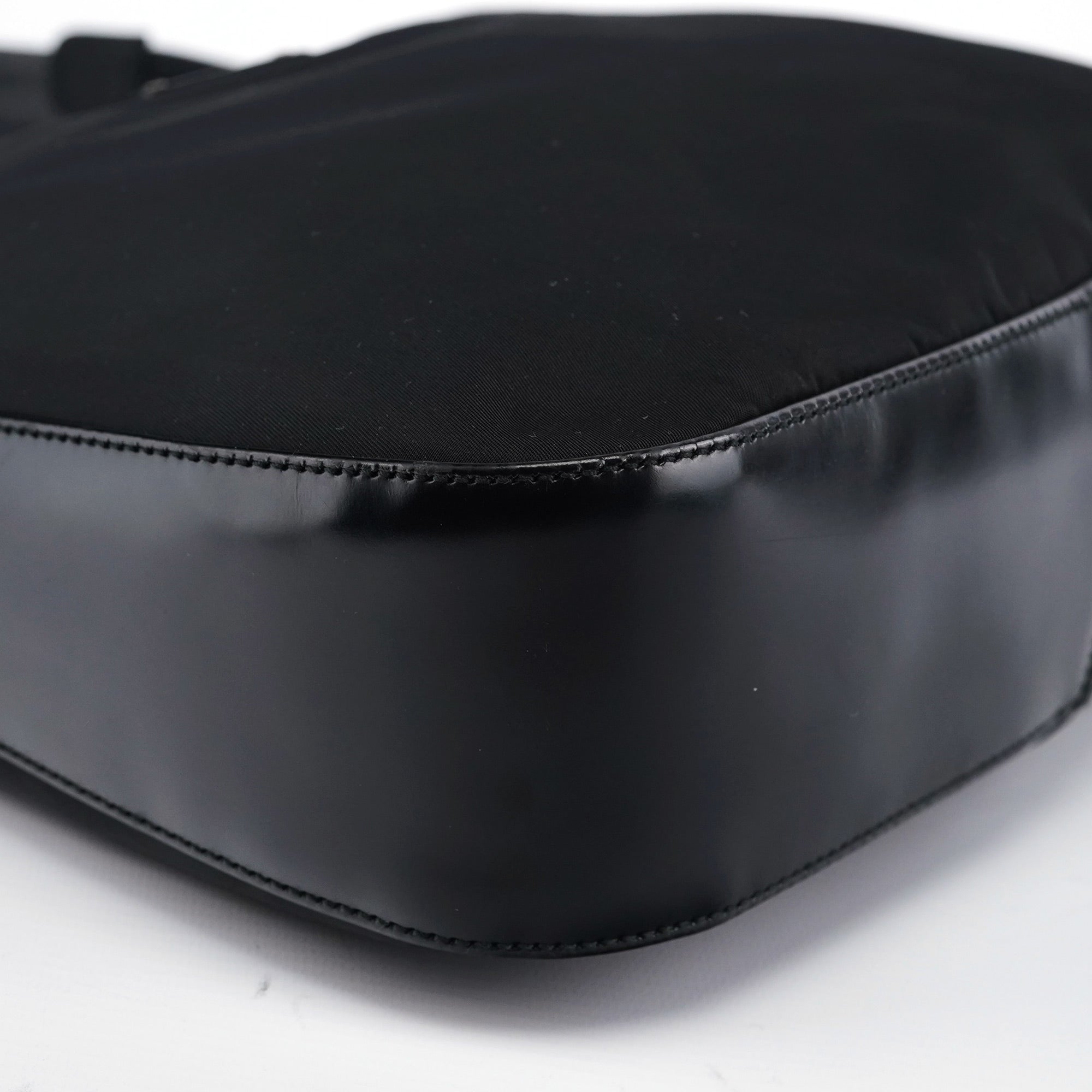 Prada Black Tessuto Spazzolato Hobo Shoulder Bag