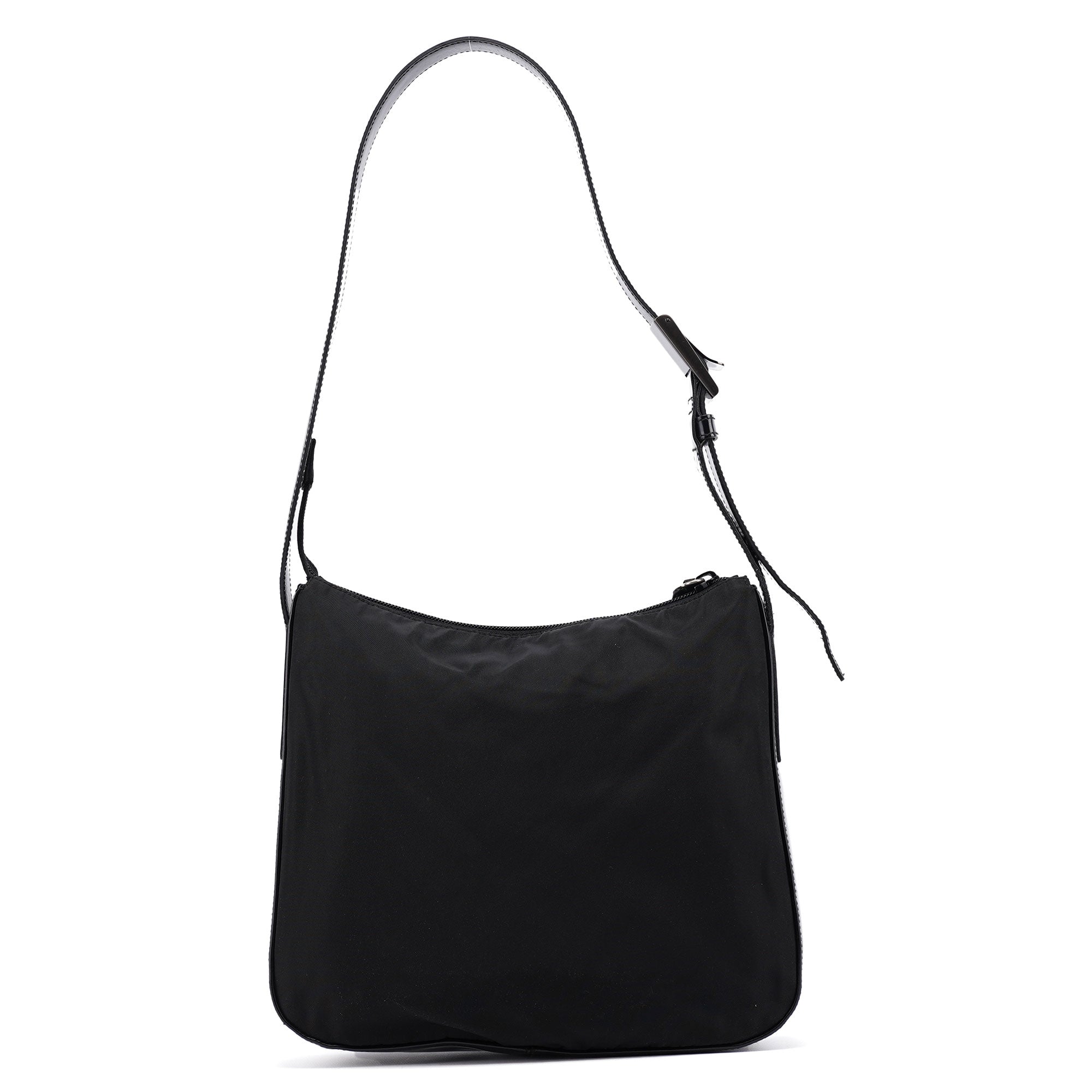 Prada Black Tessuto Spazzolato Hobo Shoulder Bag