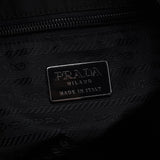Prada Black Tessuto Spazzolato Hobo Shoulder Bag