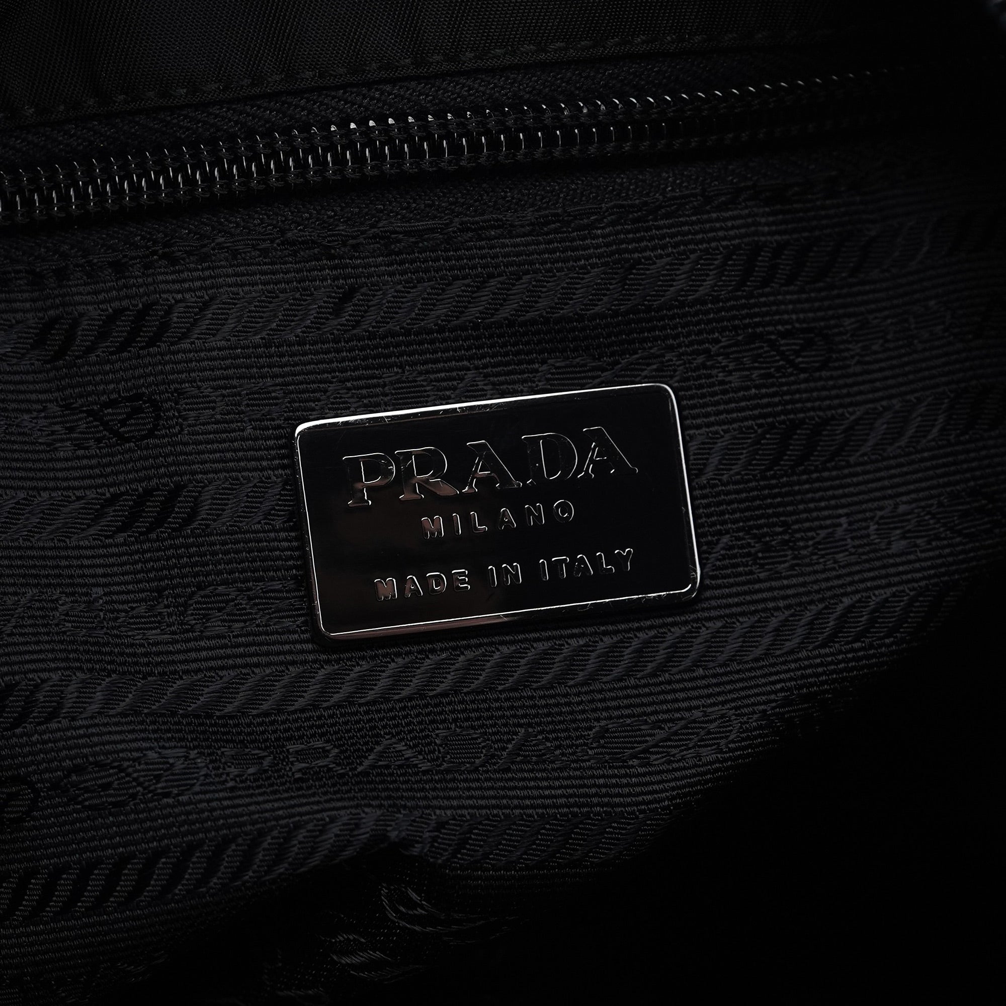 Prada Black Tessuto Spazzolato Hobo Shoulder Bag