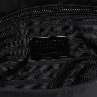 Prada Black Tessuto Spazzolato Nylon Shoulder Bag